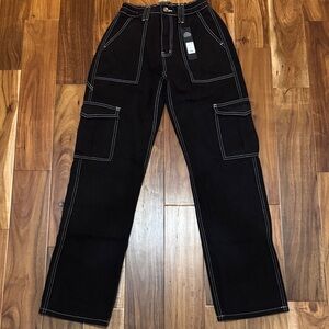 Women Black Cargo Pants size 0